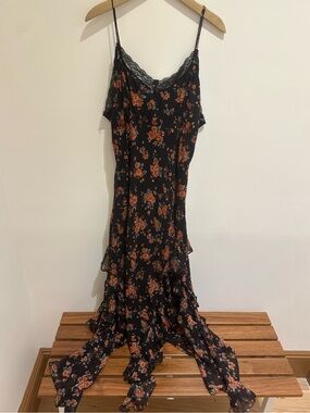 Michael Kors Collection Black Floral Slip Maxi Dress